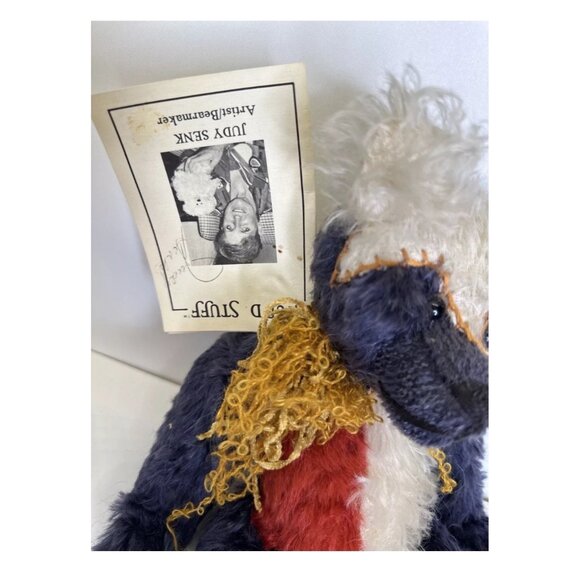 Vtg 9Os Judy Senk Artist Bear Star Collectible English Mohair jointed Teddy Bear - Picture 11 of 15